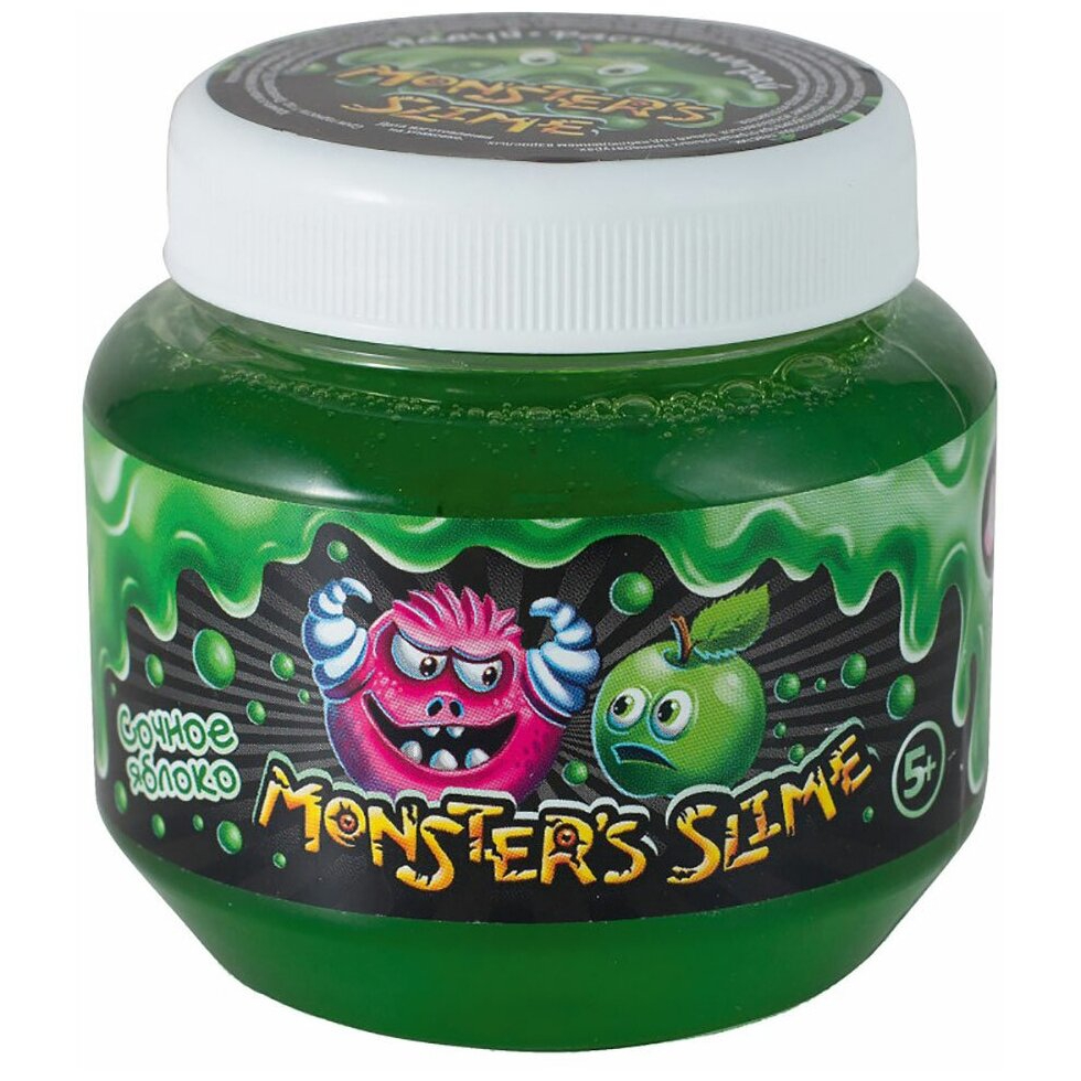 Слайм Monster's slime Классический, сочное яблоко, 250 мл