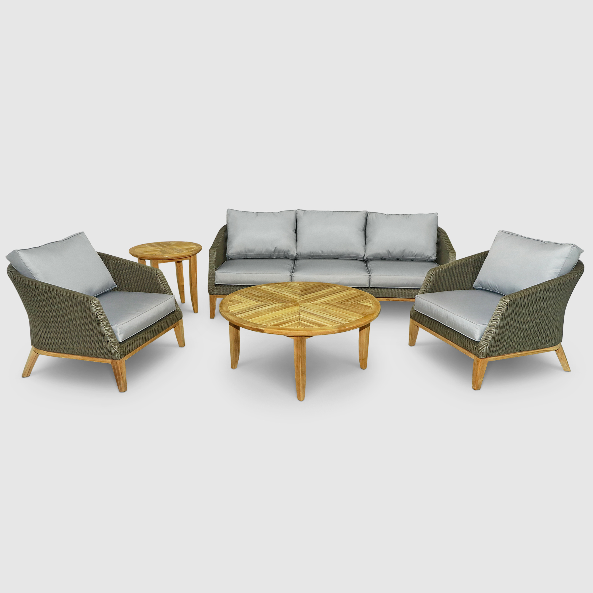 Комплект мебели Jepara havanah 5 предметов хаки, цвет натуральный, размер 202х88х73 см - фото 1