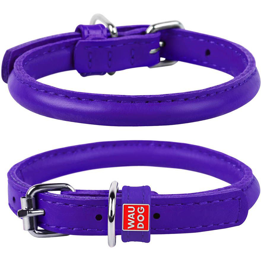 фото Ошейник для собак collar waudog glamour круглый для длинношерстных 8 мм x 25-33 см фиолетовый