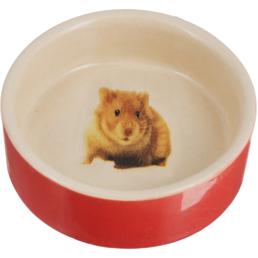 Миска для грызунов NOBBY Hamster красная 7,5x2,5 см 55 мл, цвет белый