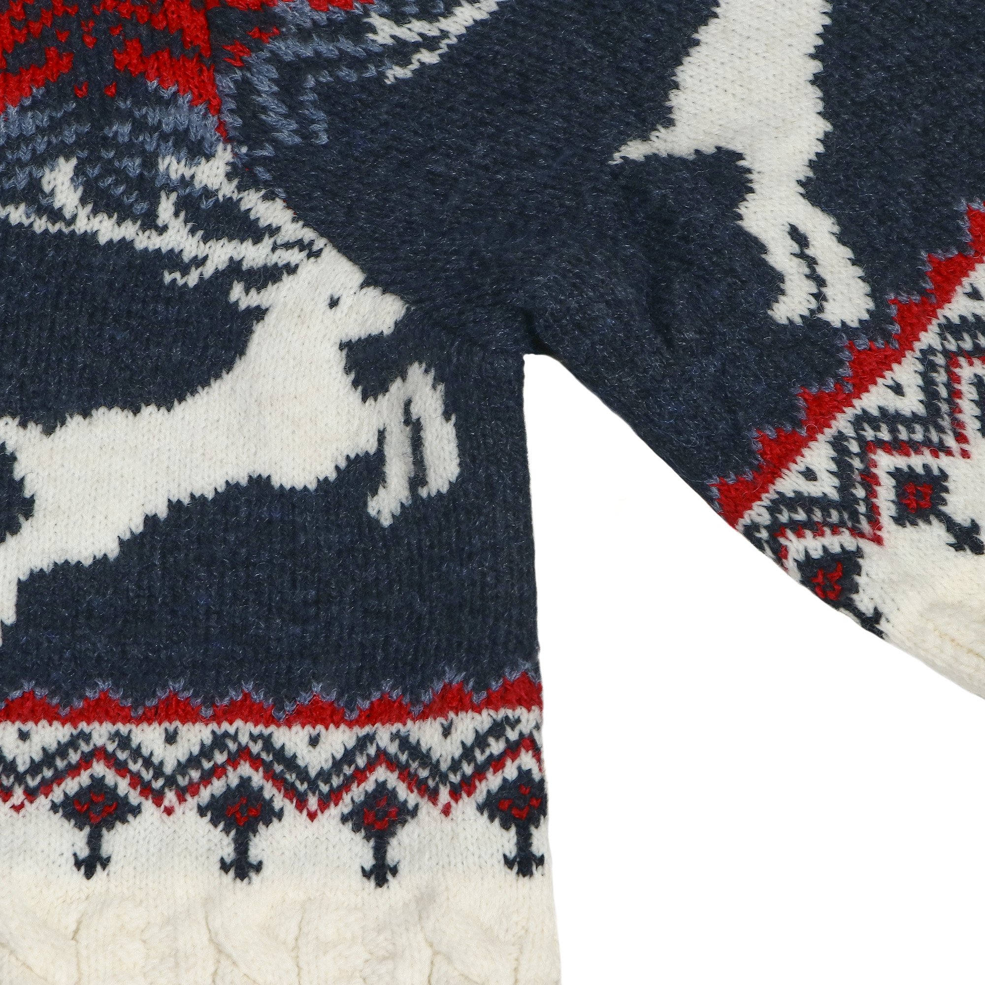 Мужской свитер Pulltonic Олень белый, цвет красный, размер M - фото 3