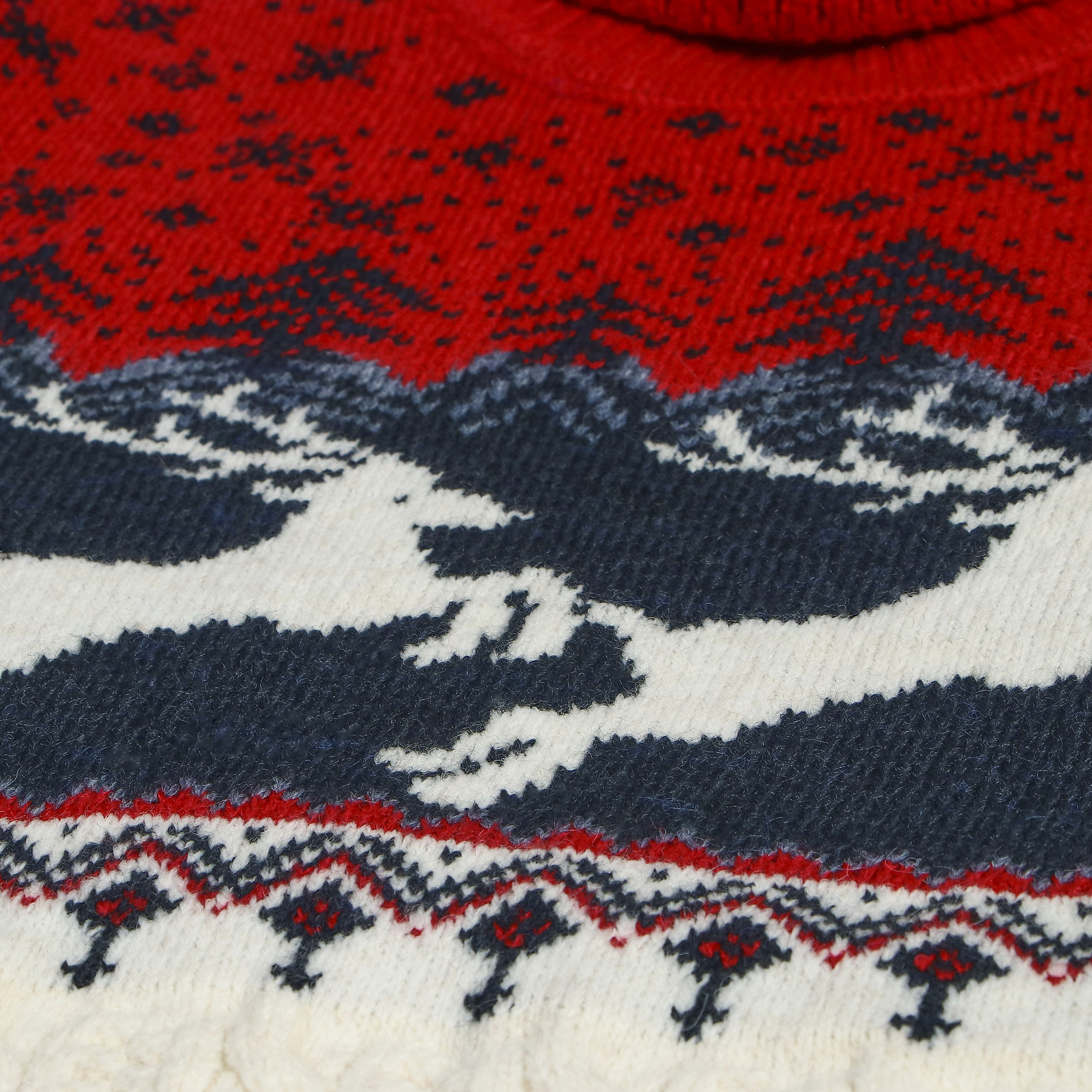 Мужской свитер Pulltonic Олень белый, цвет красный, размер M - фото 5