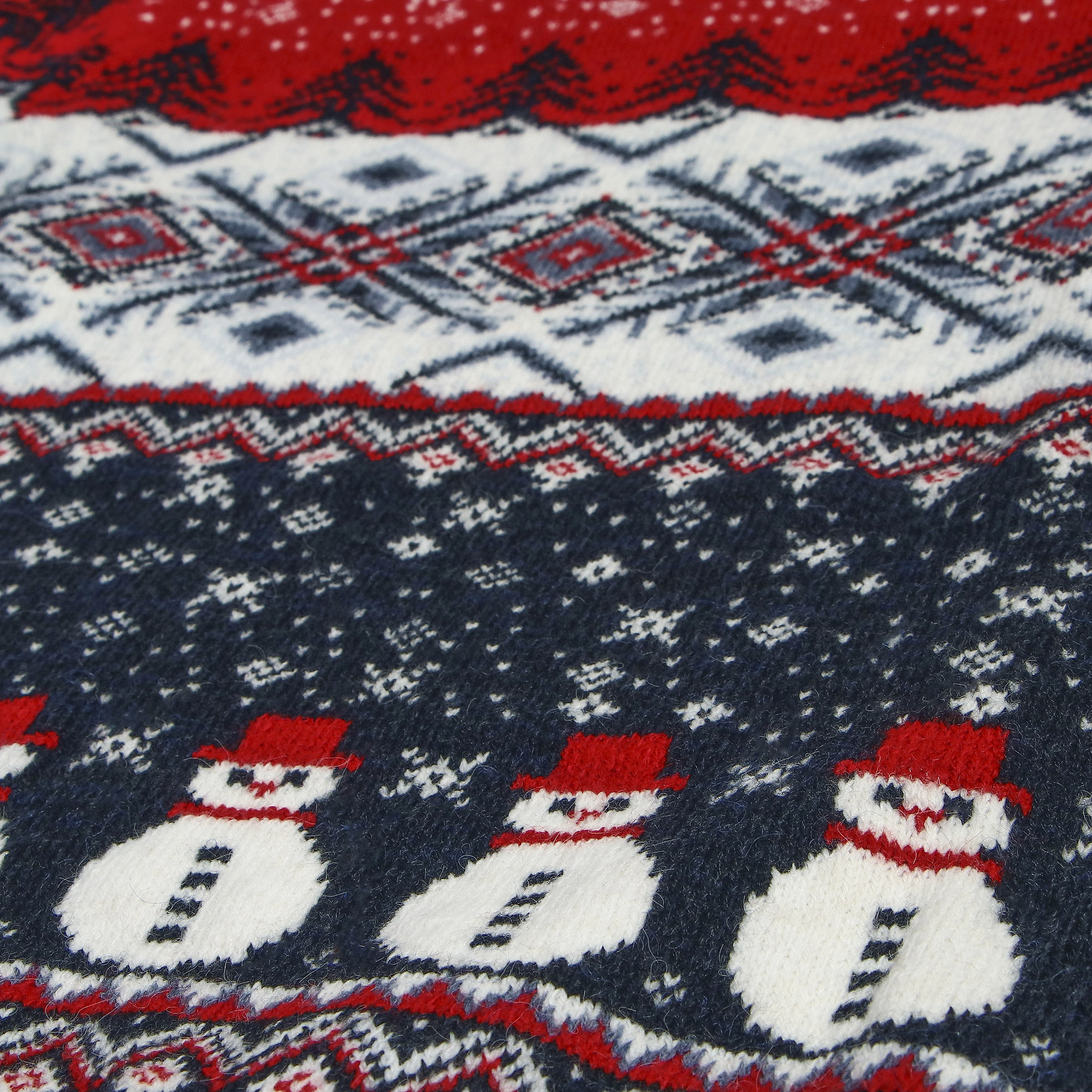 Мужской свитер Pulltonic Снежинка красная, цвет белый, размер S - фото 4