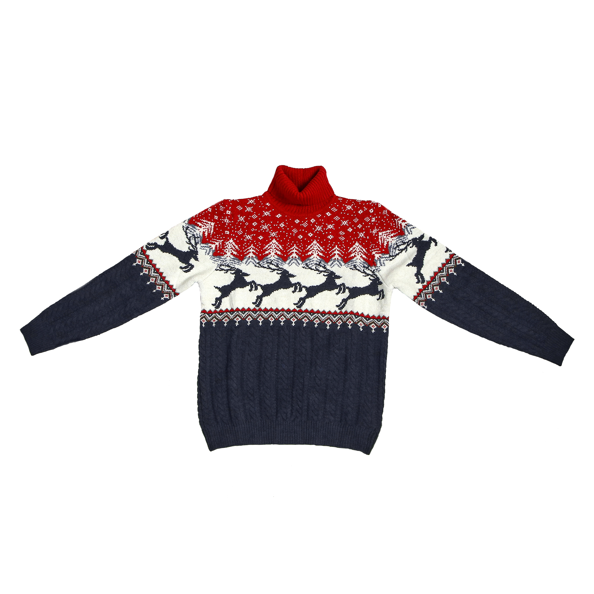Мужской свитер Pulltonic Олень чёрный, цвет белый, размер L - фото 1