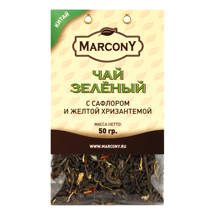 Чай зеленый Marcony с сафлором и желтой хризантемой, листовой, 50 г