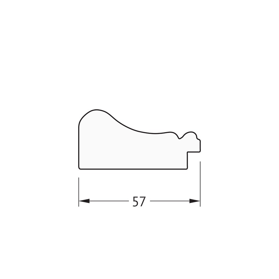 фото Зеркало в багетной раме evoform - беленый дуб 57 mm 70x90 cm