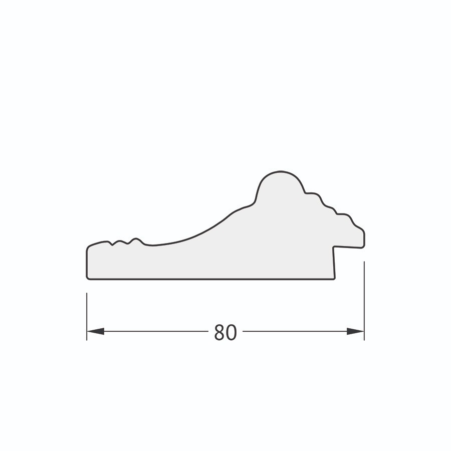 фото Зеркало в багетной раме evoform - сусальное золото 80 mm 74x94 cm