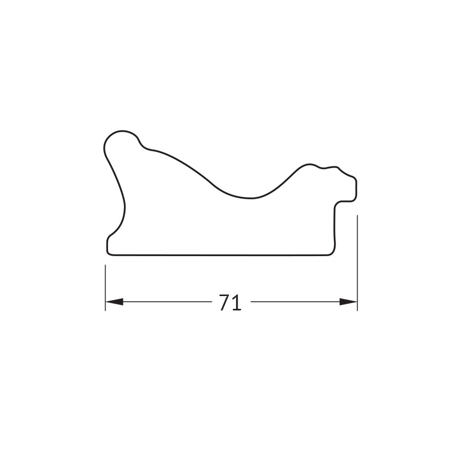 фото Зеркало в багетной раме evoform - черное дерево с золотом 71 mm 63x83 cm