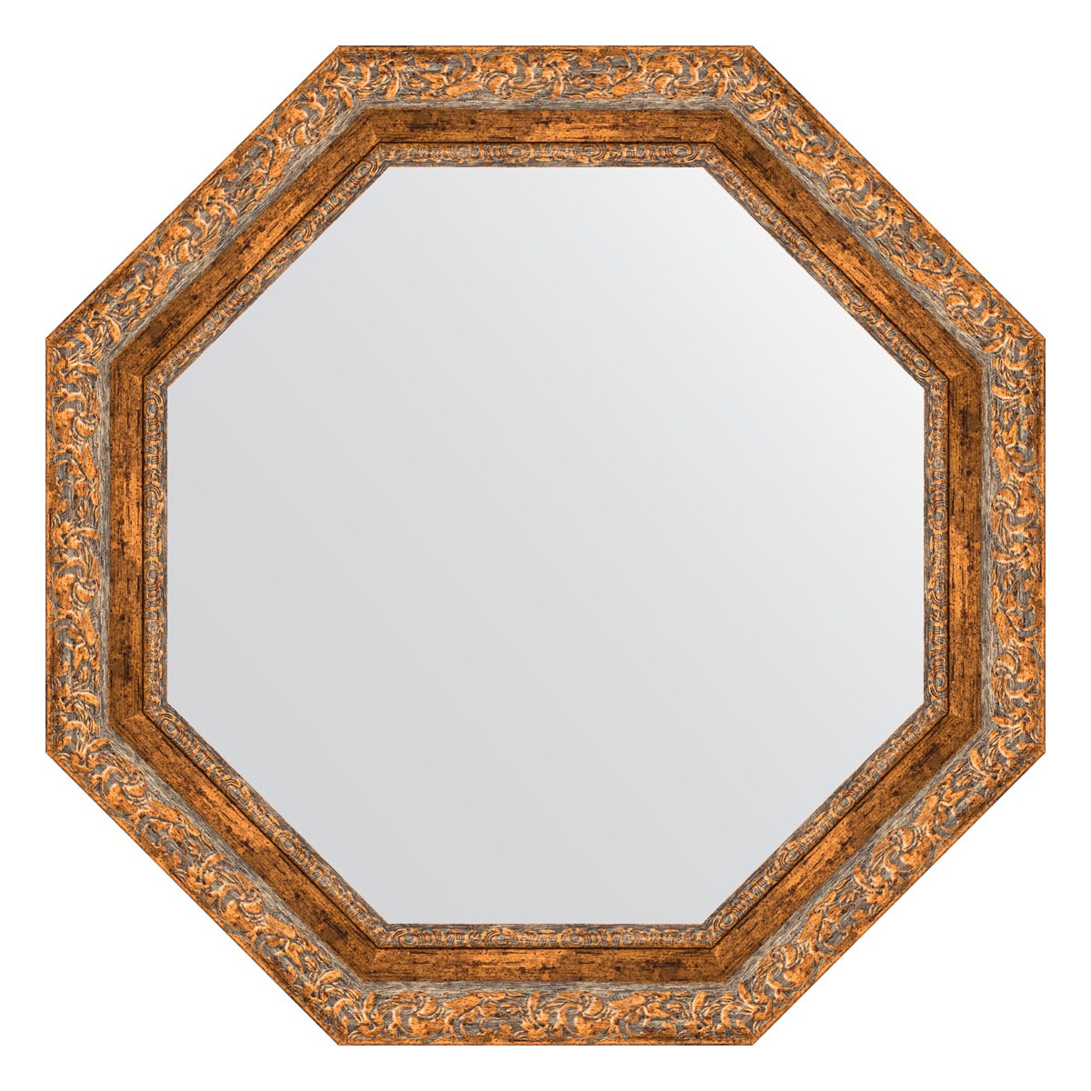 фото Зеркало в багетной раме evoform - виньетка античная бронза 85 mm 70x70 cm