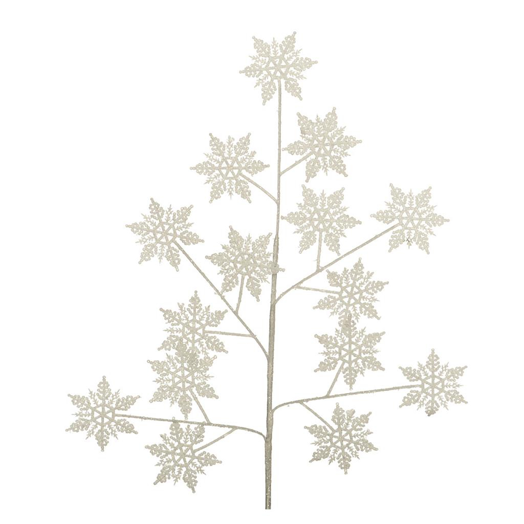 Декоративная ветка Goodwill deco со снежинками белая 61 см