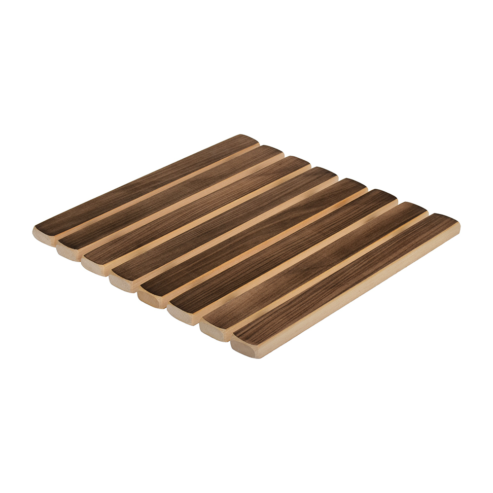 Коврик деревянный Банные штучки обожжённая липа 34х34х3 см, цвет коричневый - фото 1