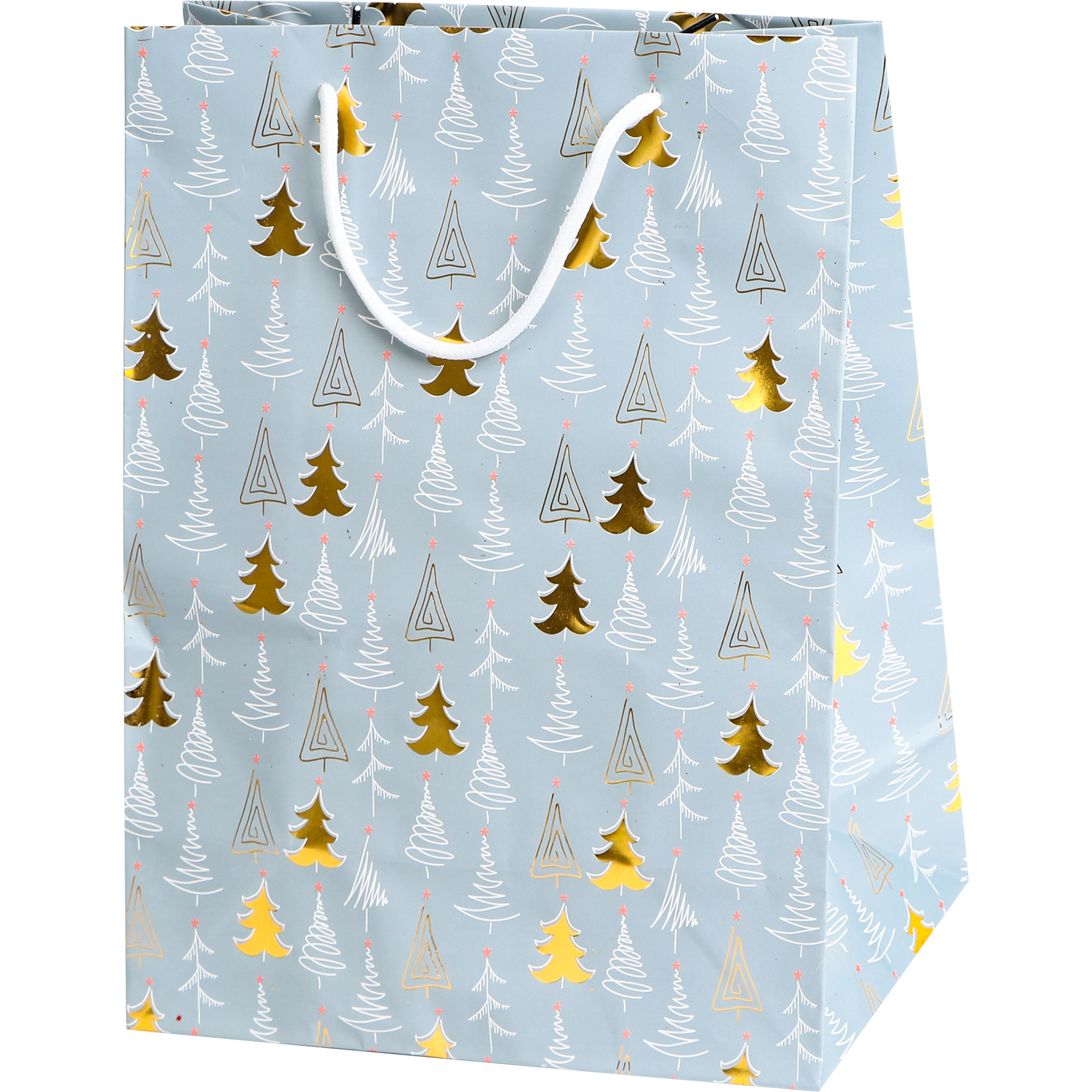 Пакет рождественский Bizzotto ny с елками 26x13x32 см, цвет голубой - фото 1
