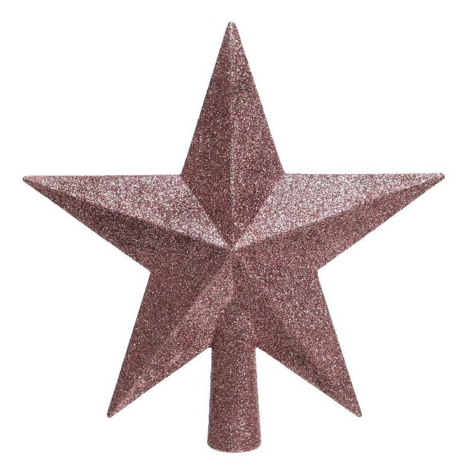 фото Верхушка kaemingk звезда на елку 19 см розовый пластик