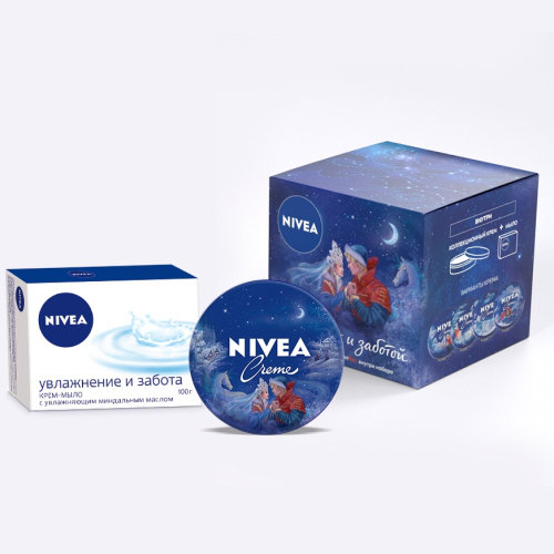 фото Набор nivea универсальный уход питательный крем creme 75 мл, крем-мыло 100 гр