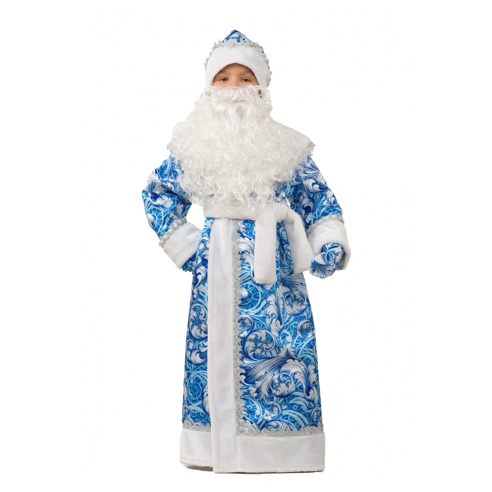 

Костюм карнавальный Батик Дед Мороз размер, Белый;голубой