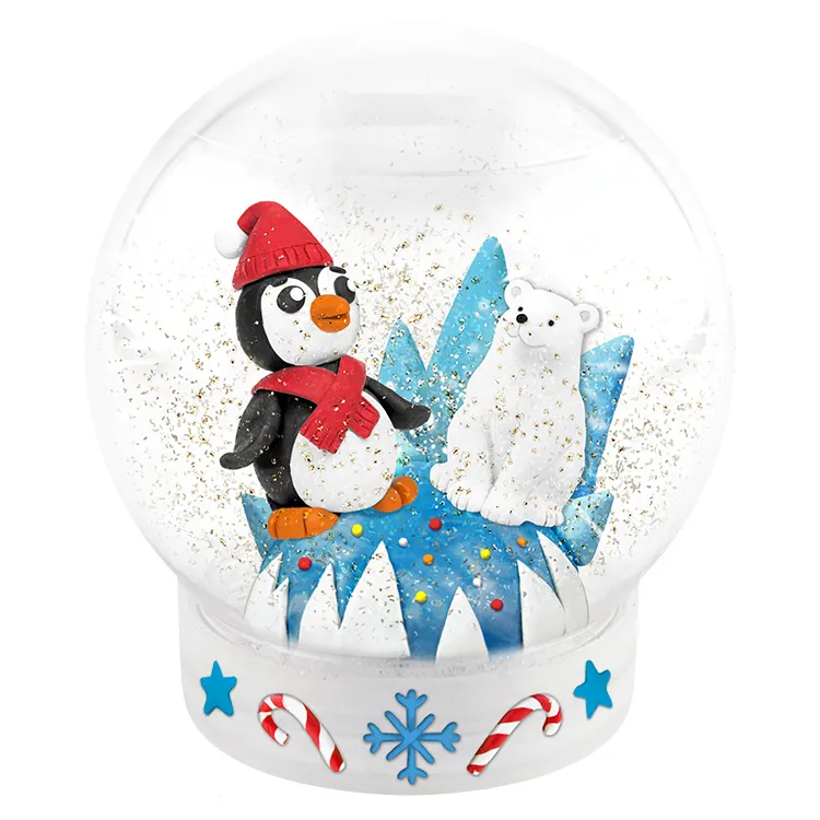 фото Набор для создания снежного шара maxi art белый мишка и пингвин
