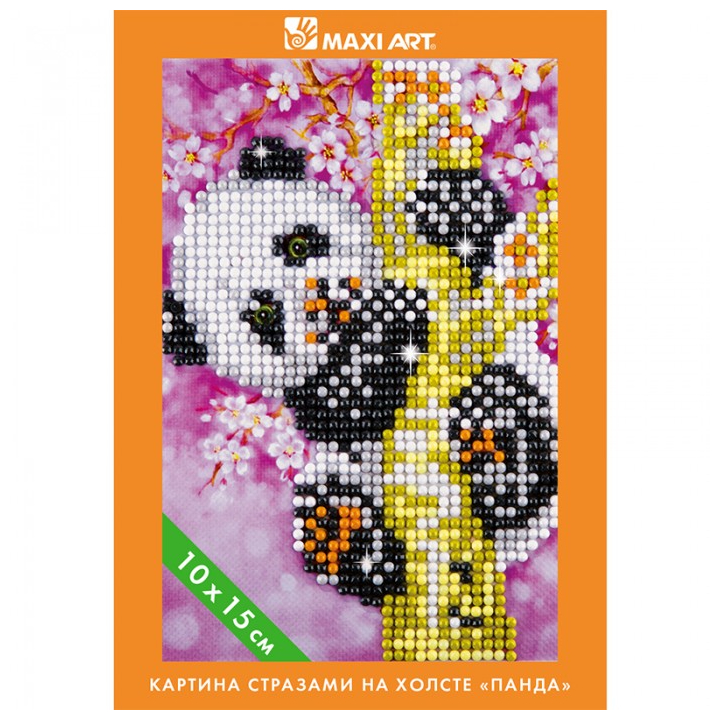 

Картина Стразами на Холсте Maxi Art Панда, 10х15 см