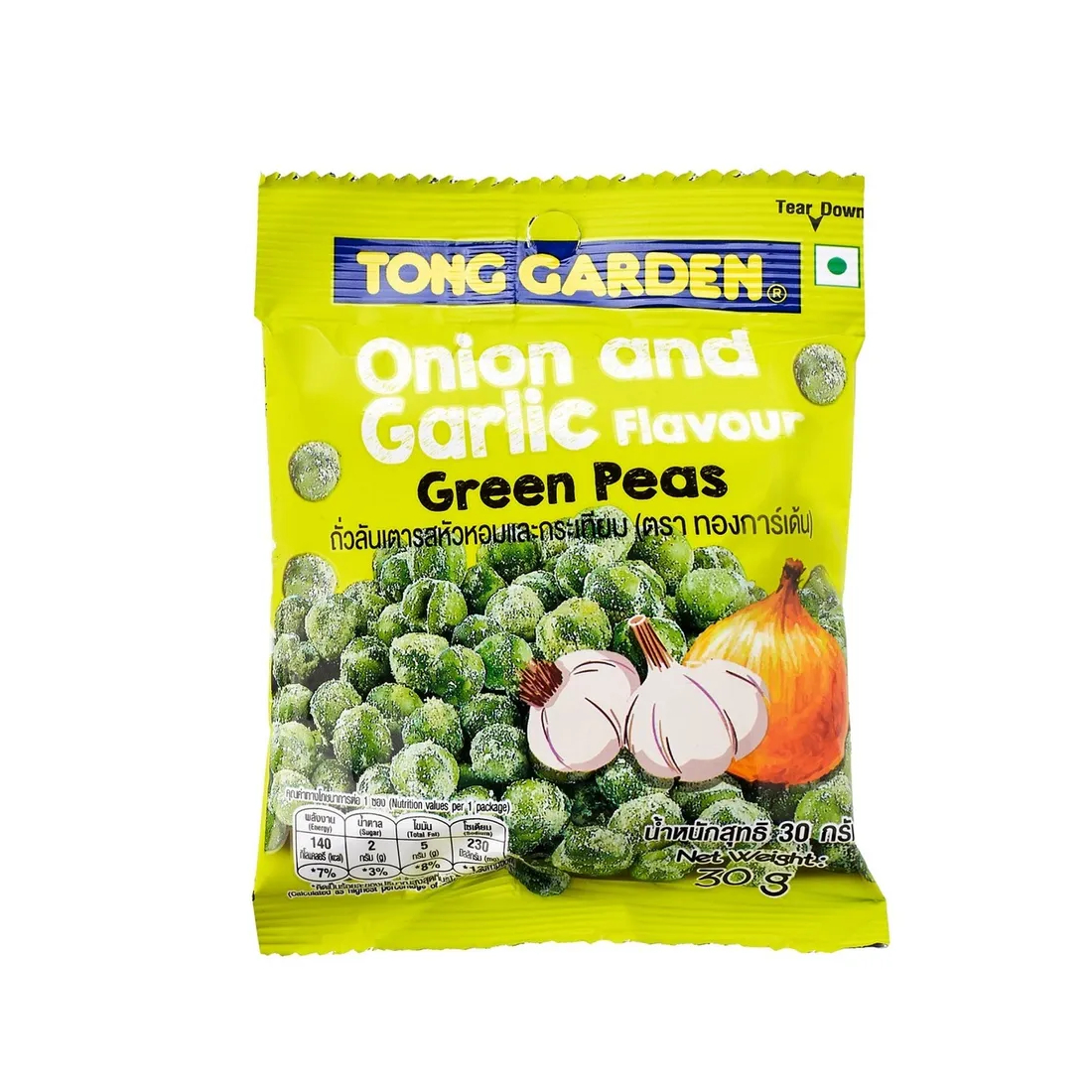 Зеленый горошек Tong Garden со вкусом лука и чеснока, 30 г - фото 1
