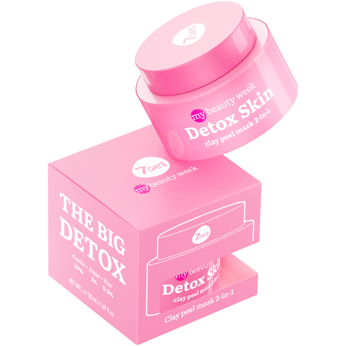 фото Маска для лица 7 days skin detox с глиной 2в1 очищающая 50 мл