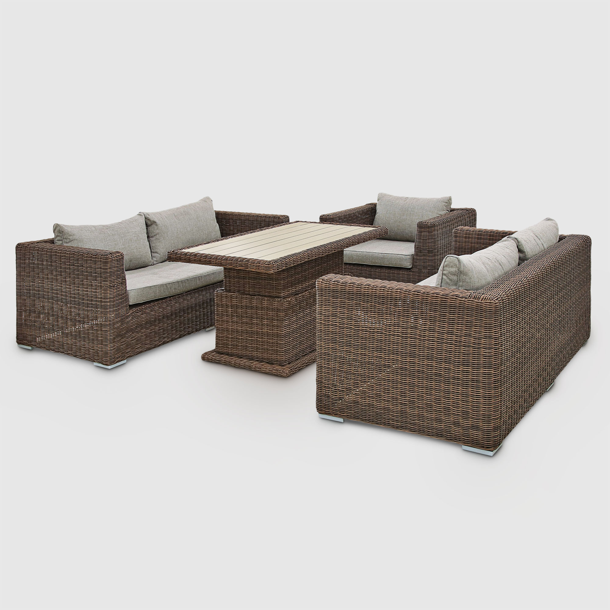 Комплект садовой мебели Yuhang коричневый с серым из 4 предметов