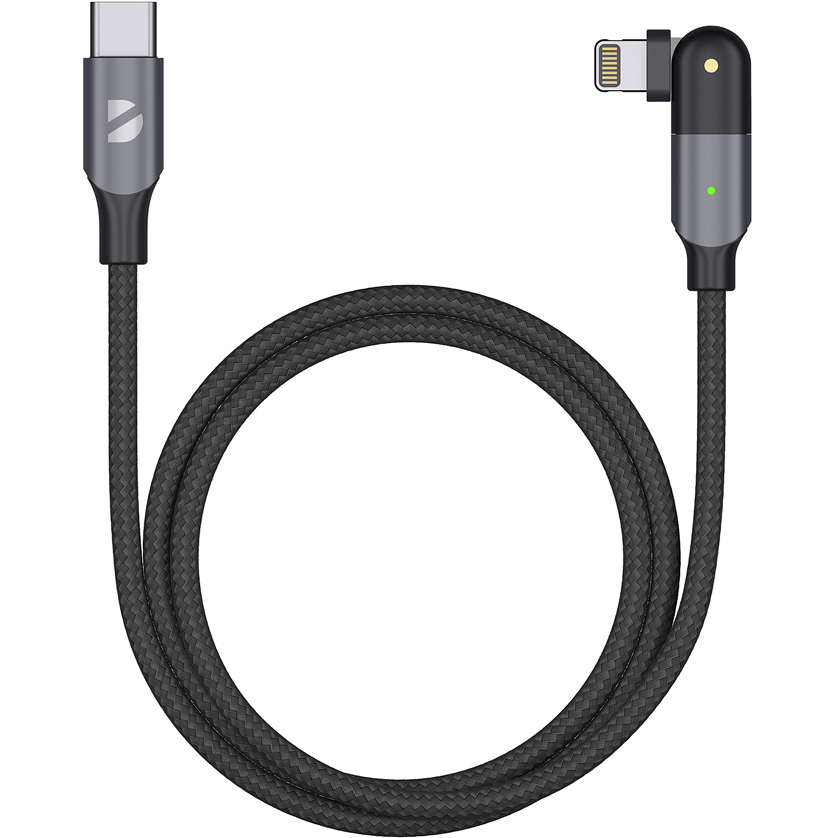 Кабель Deppa USB-C - Lightning поворотный 1,2 м черный