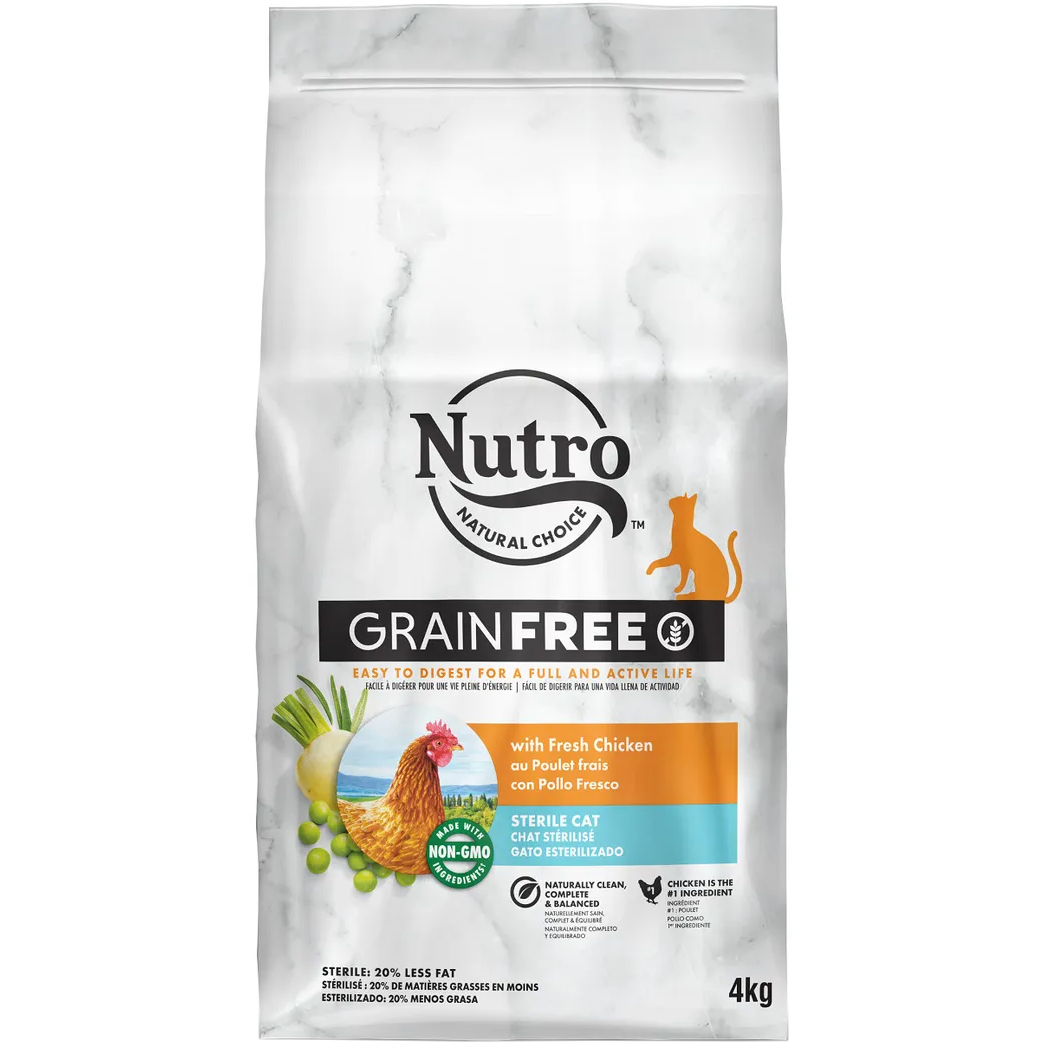 Корм для кошек Nutro Grain Free для стерилизованных, со свежей курицей и экстрактом розмарина 4 кг