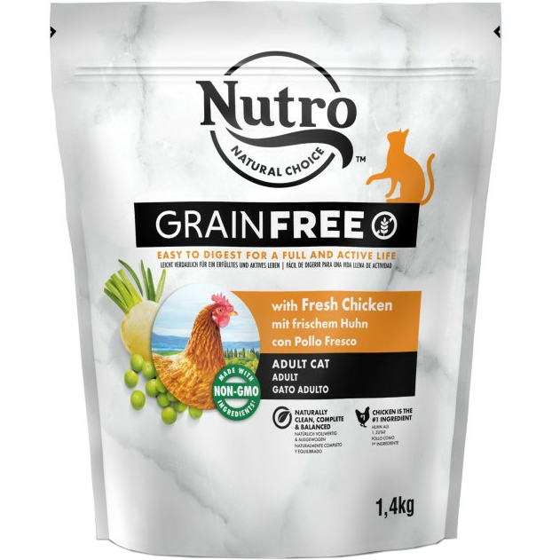 Корм для кошек Nutro Grain Free со свежей курицей и экстрактом розмарина 1,4 кг