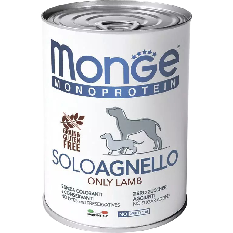

Корм для собак Monge Monoprotein Solo ягненок 400 г