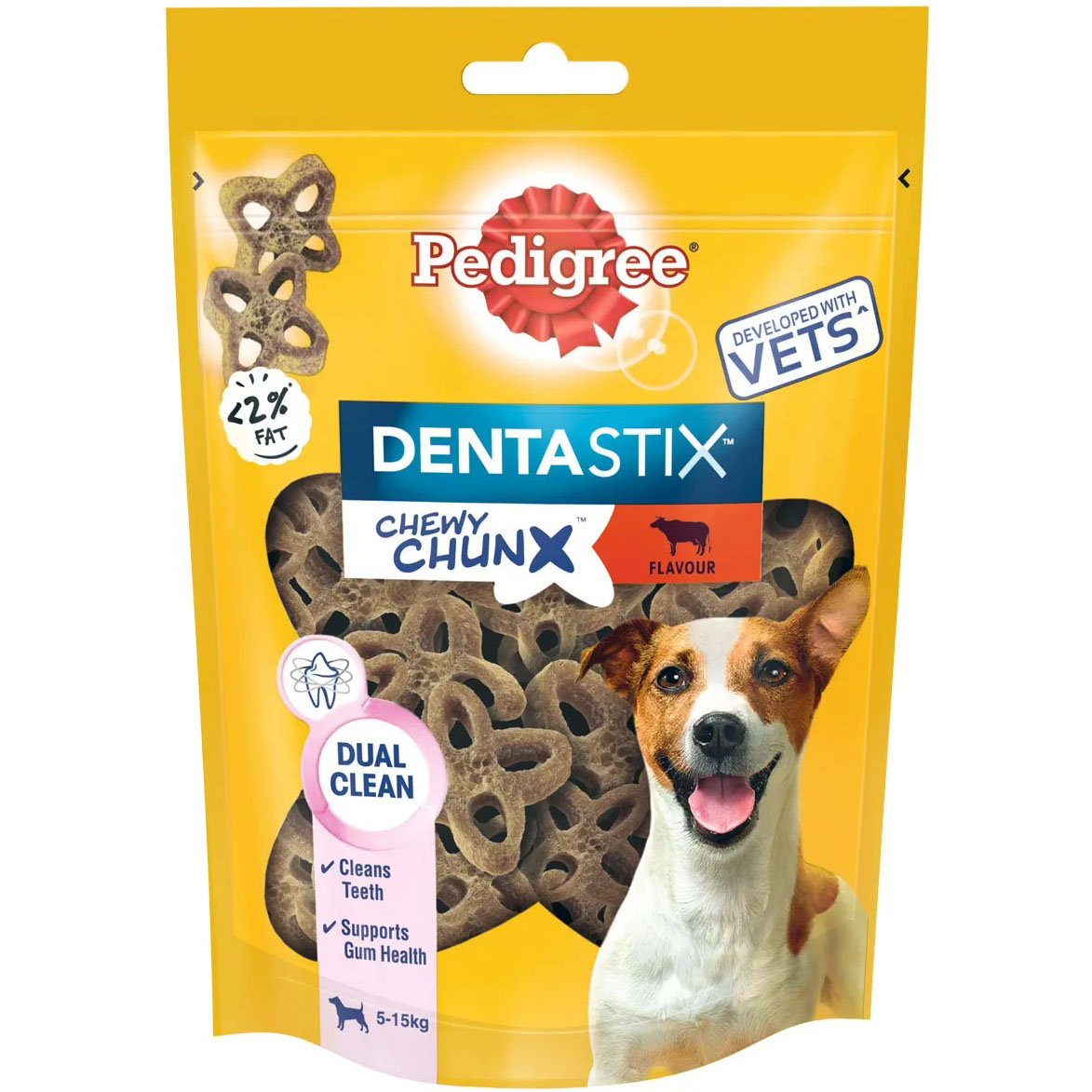 фото Лакомство для собак pedigree denta stix жевательные кусочки со вкусом говядины для мелких пород 68 г