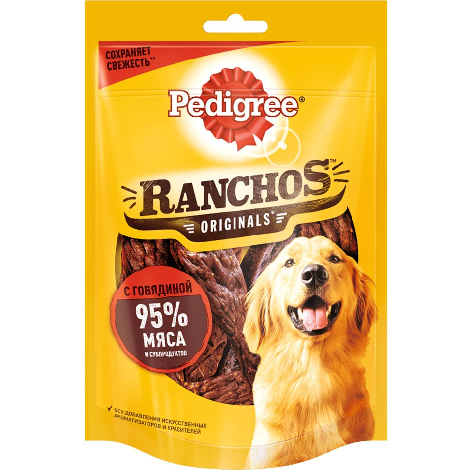 фото Лакомство для собак pedigree ranchos мясные ломтики с говядиной 58 г