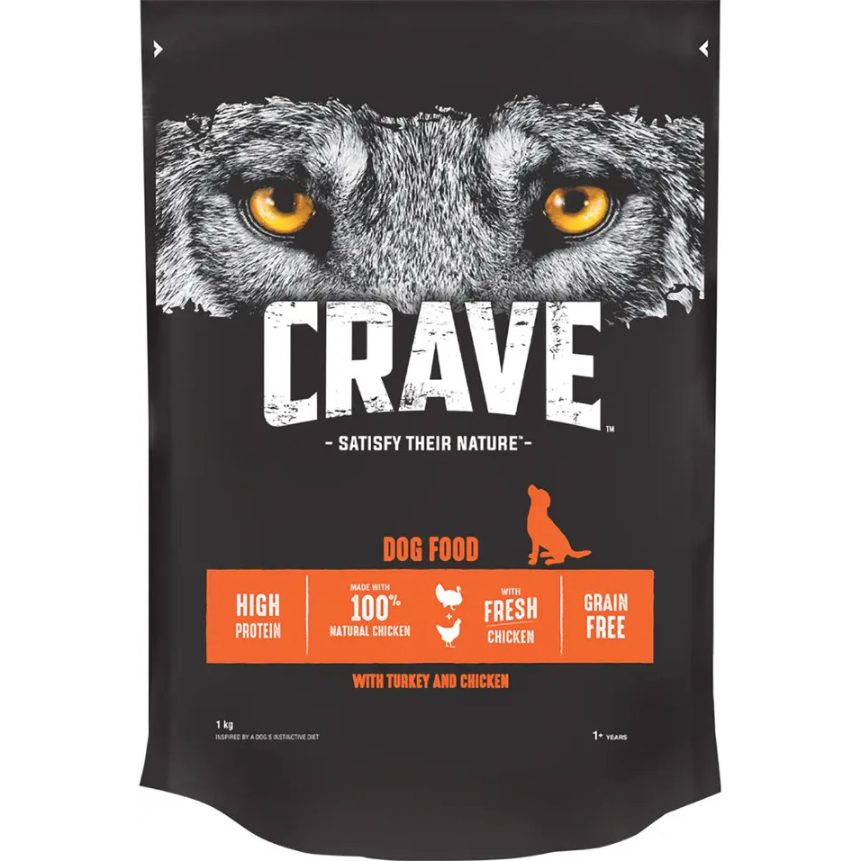 Корм для собак Crave курица и индейка 1 кг