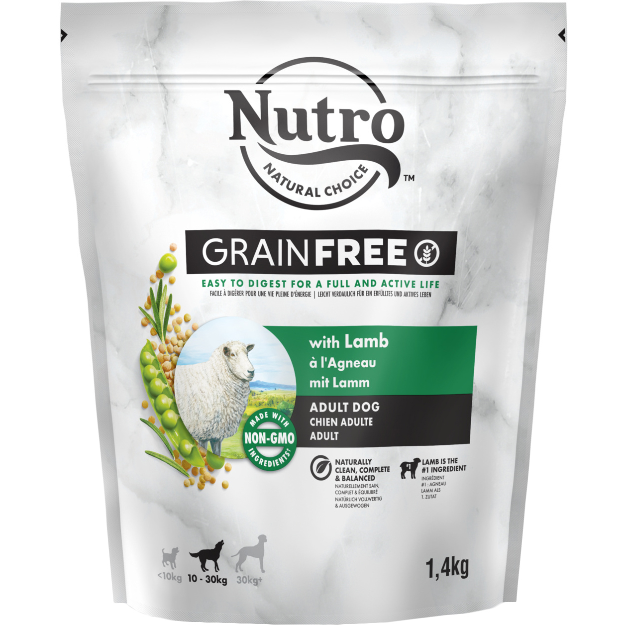 фото Корм для собак nutro grain free c ягненком и экстрактом розмарина 1,4 кг