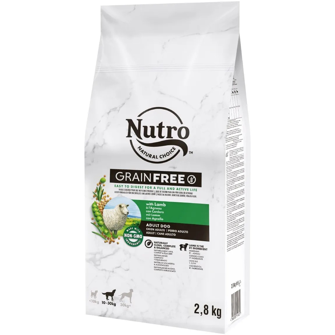 Корм для собак NUTRO Grain Free C ягненком и экстрактом розмарина 2,8 кг