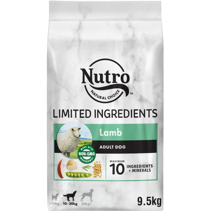 Корм для собак NUTRO Limited Ingredients C ягненком и экстрактом розмарина 9,5 кг