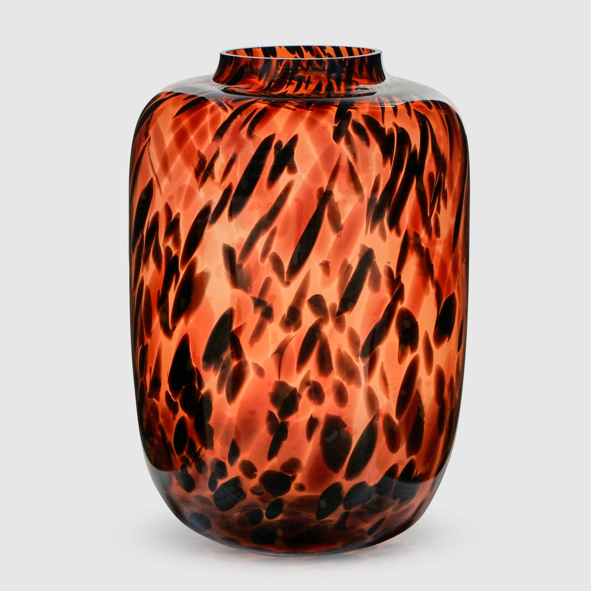 Ваза Hakbijl glass tiger big д29х42 см янтарно-чёрная