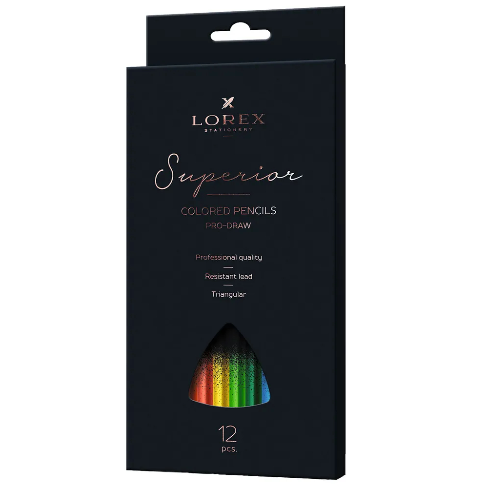 Набор цветных карандашей Lorex Pro-draw Superior трехгранные 12 цветов