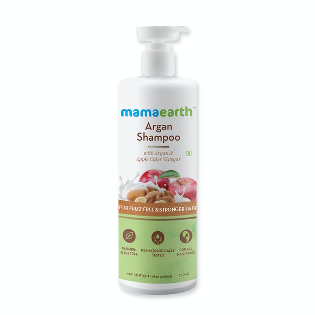 фото Шампунь для волос mamaearth argan & apple cider vinegar, с яблочным уксусом, 250 мл