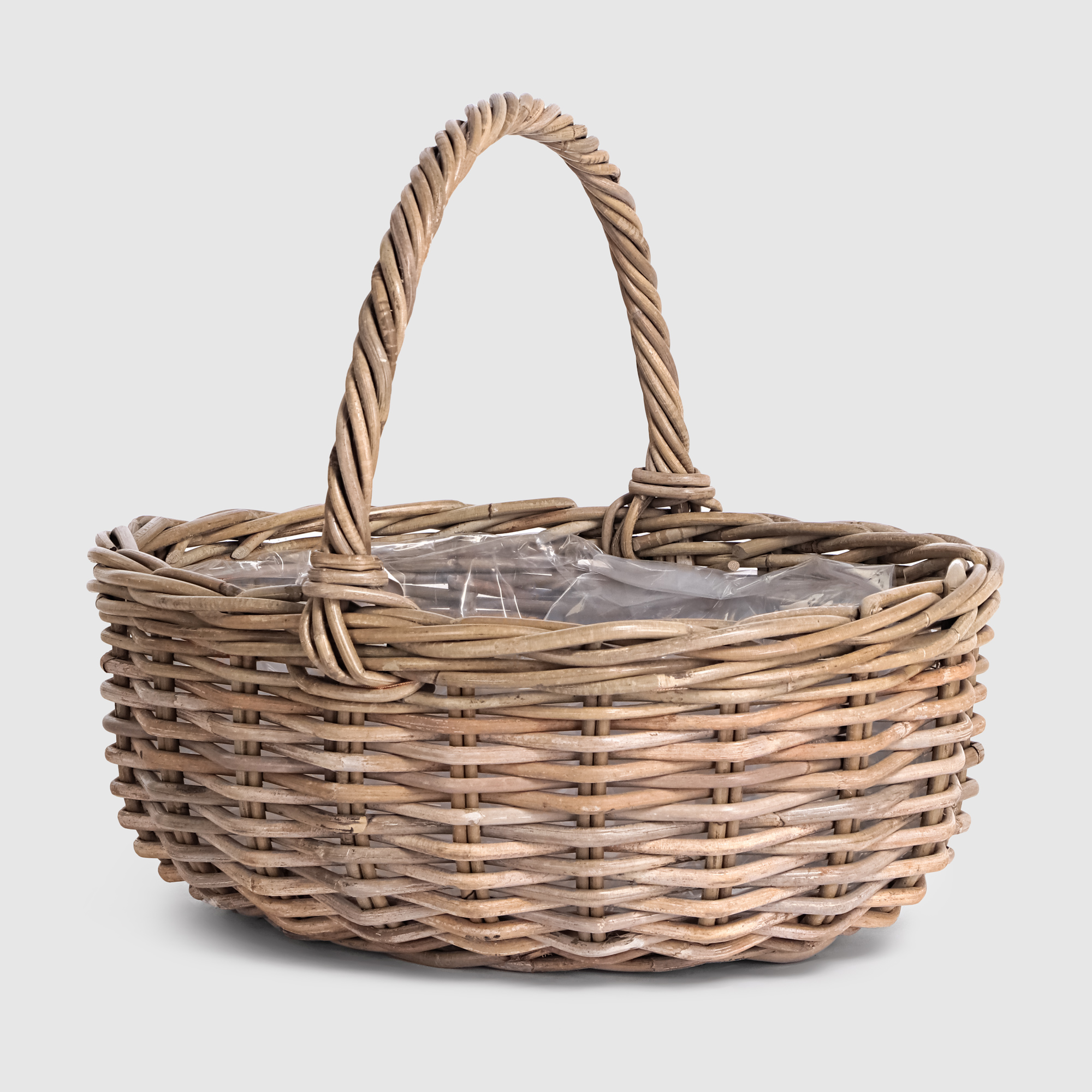 Кашпо Van der leeden корзина rattan 46x39h18cm серое, цвет серый - фото 1