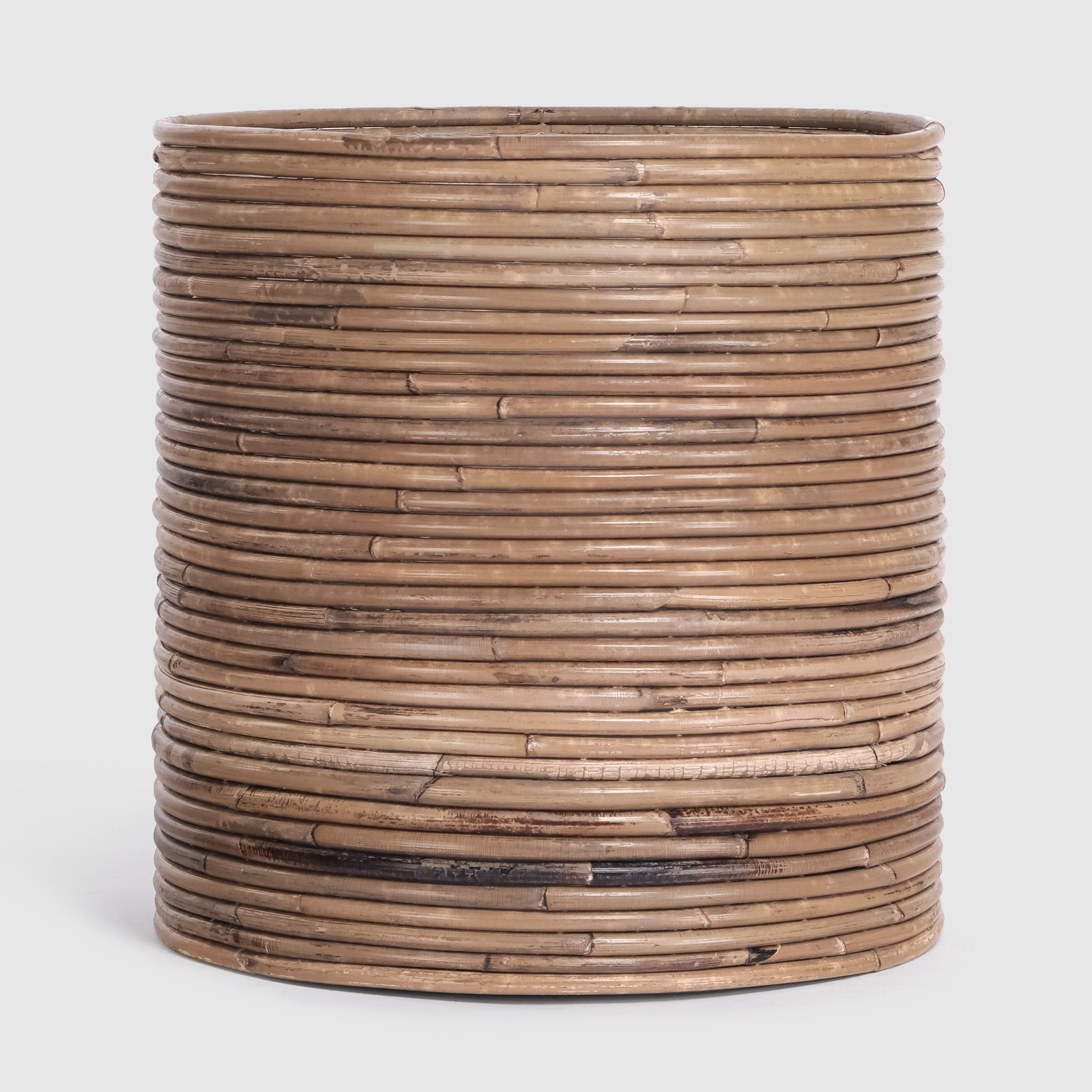 Кашпо Van der leeden Cylinder Stripe бежевое с коричневым 40х30 см