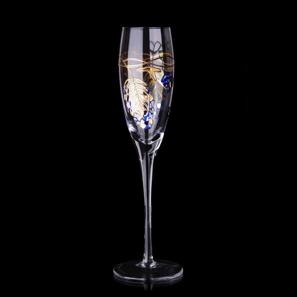 Набор бокалов для шампанского Top line Тифани блю 6 шт - фото 1