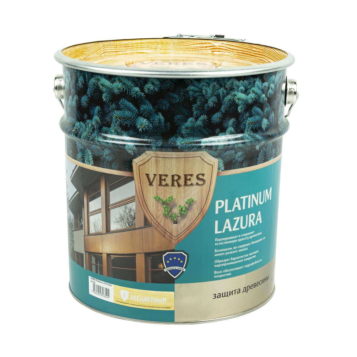 Пропитка Veres platinum lazura № 1 бесцветный 9 л