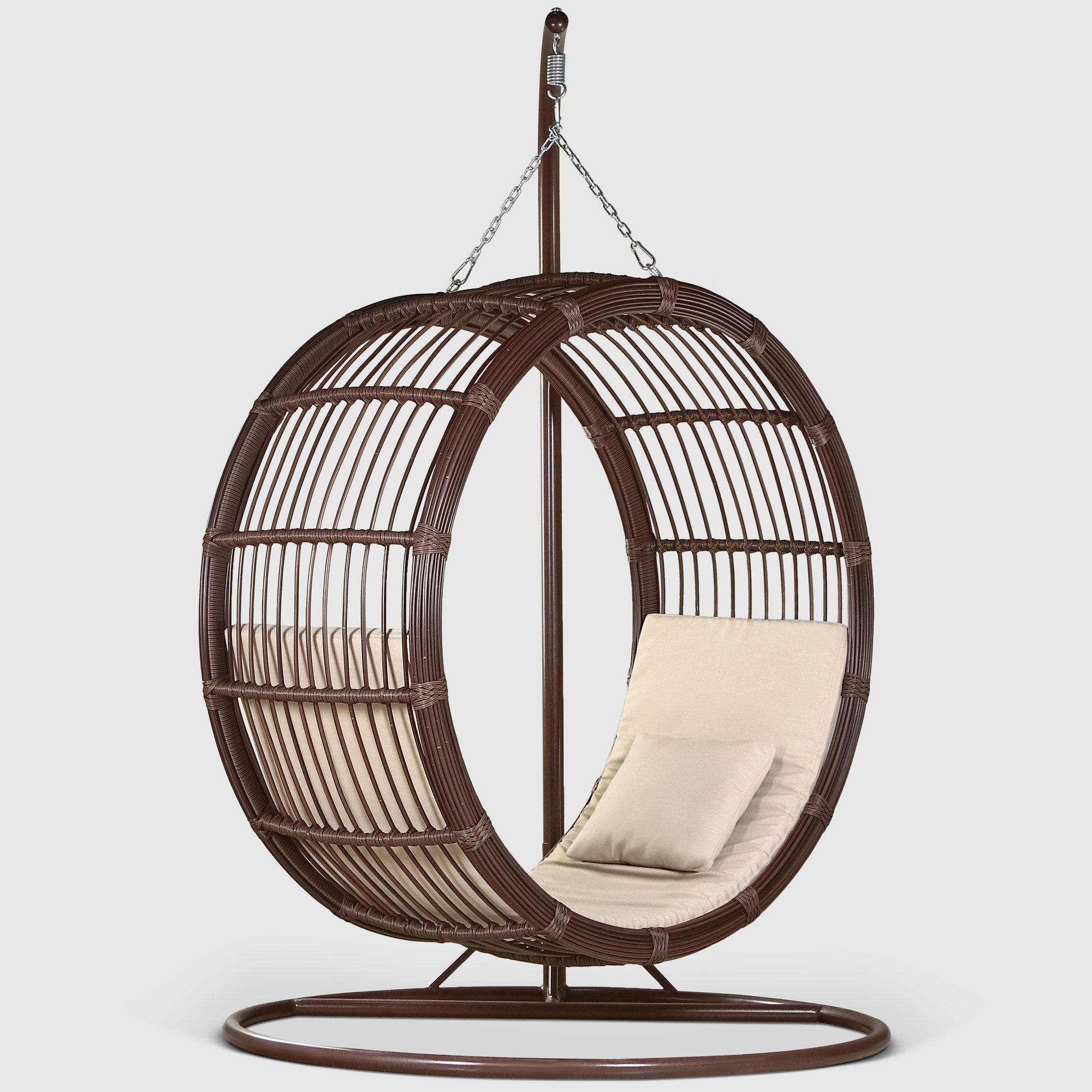 Кресло круглое подвесное NS RATTAN/MAVI luna 155х230 см, цвет коричневый