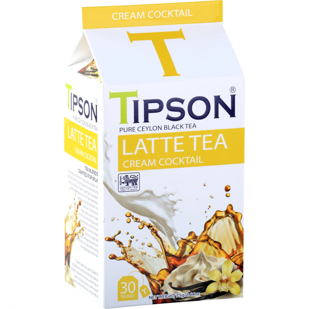 Чай черный Tipson Latte Сливочный коктейль, 30 пакетиков