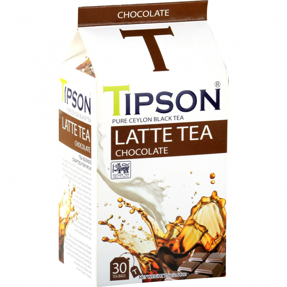 Чай черный Tipson Latte Шоколад, 30 пакетиков