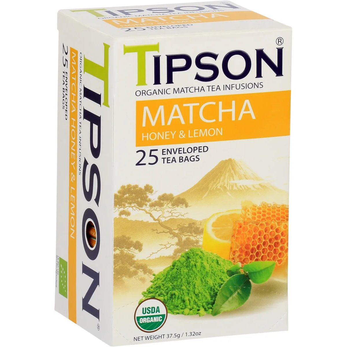 Чай органический Tipson Матча с медом и лимоном, 25 пакетиков