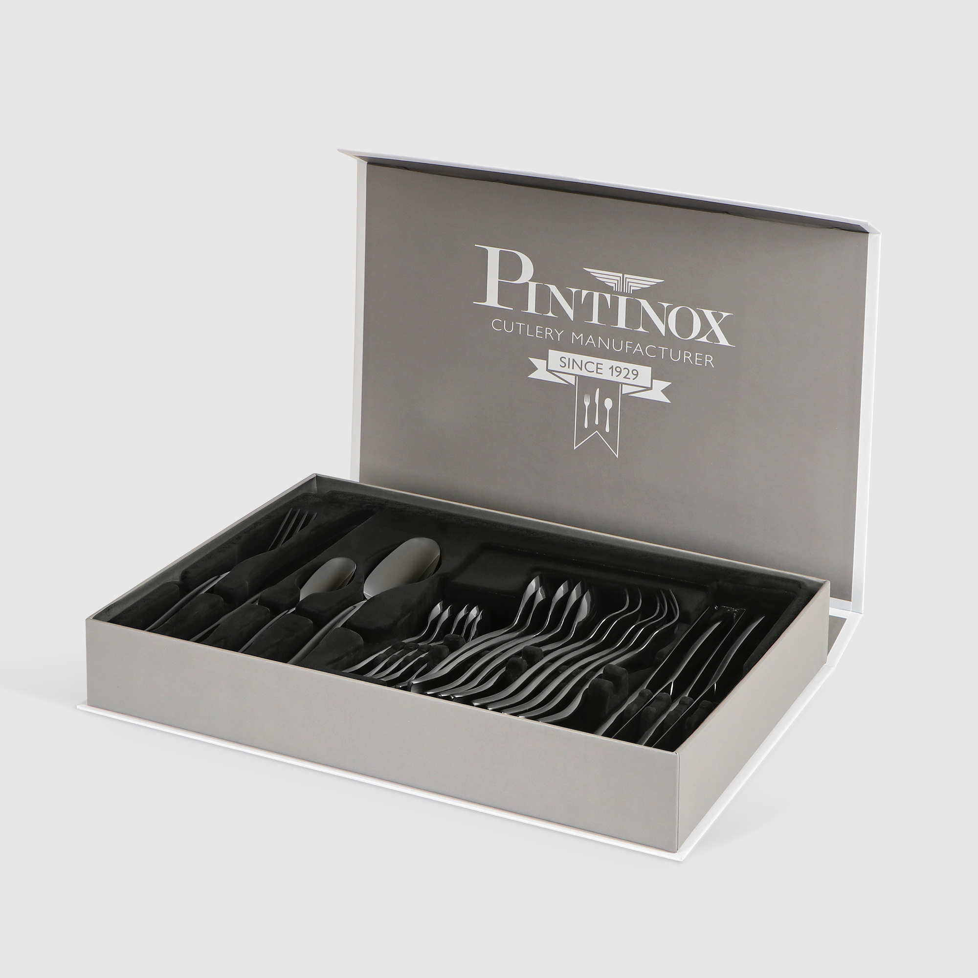 Набор столовых приборов Pintinox Infinito 24 предмета, цвет черный - фото 1