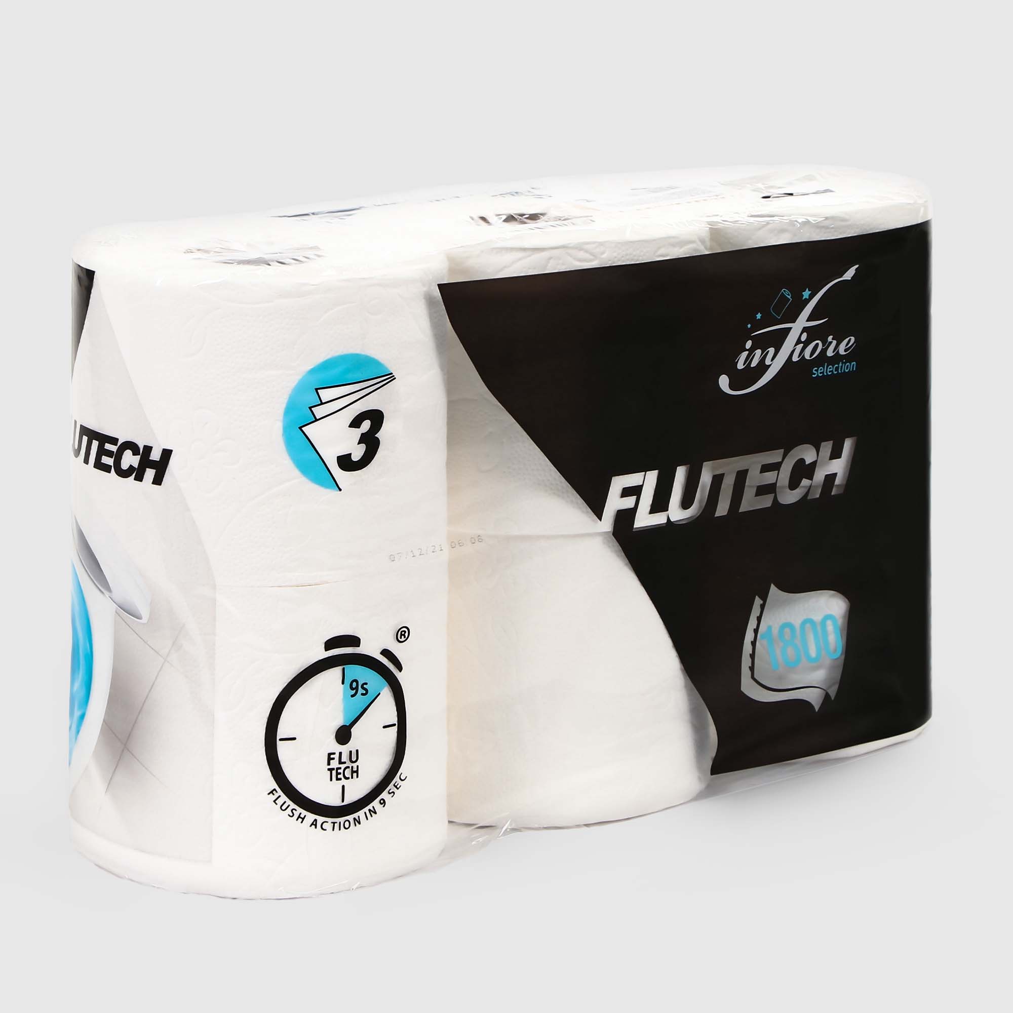 Бумага туалетная Infiore flutech зх слоя 6рулонов/упаковка, цвет белый - фото 1