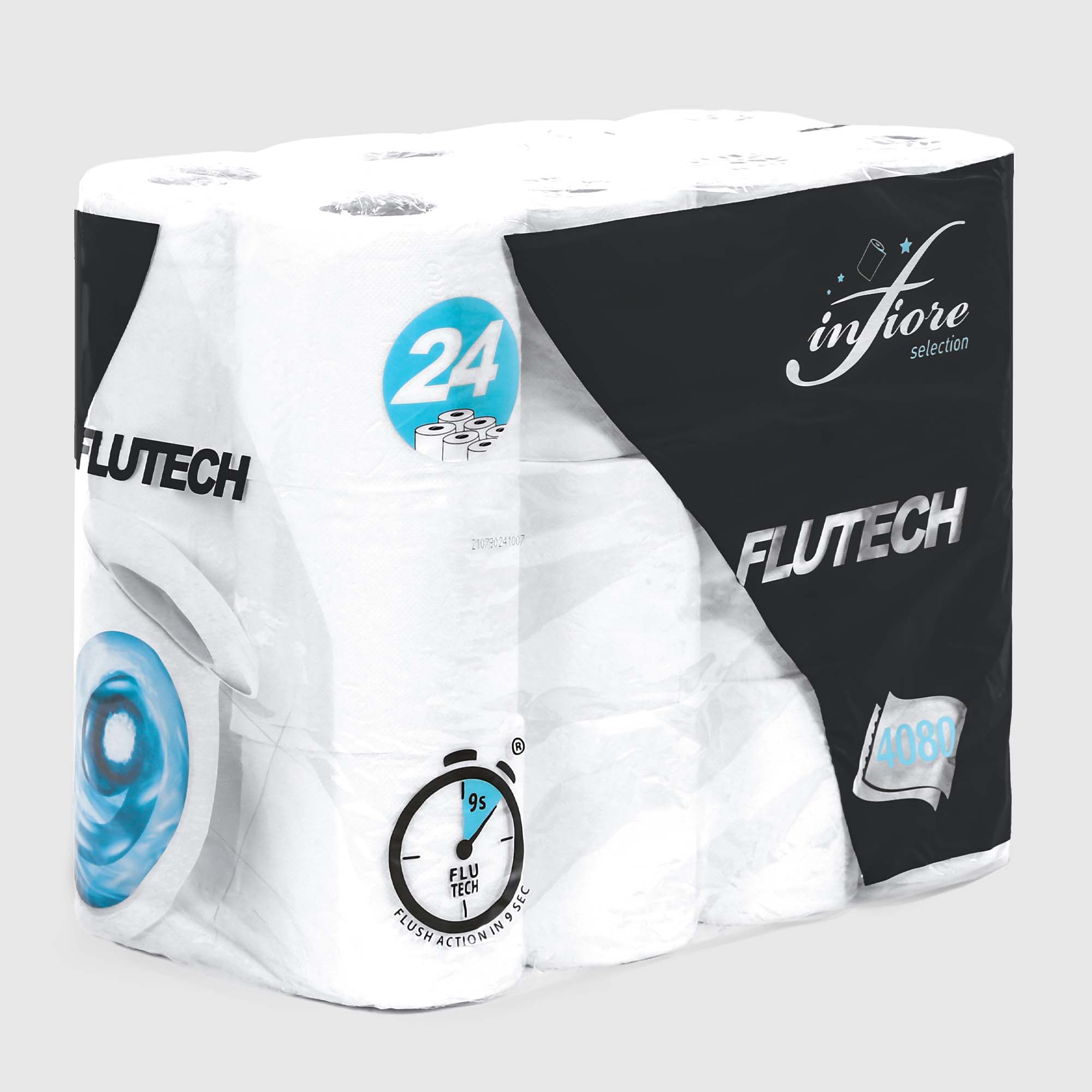 Бумага туалетная Infiore flutech 2х слоя 24рулона/упаковка, цвет белый - фото 1