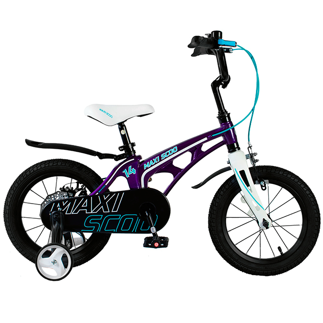 Велосипед детский Maxiscoo Cosmic стандарт плюс 14 дюймов фиолетовый - фото 1
