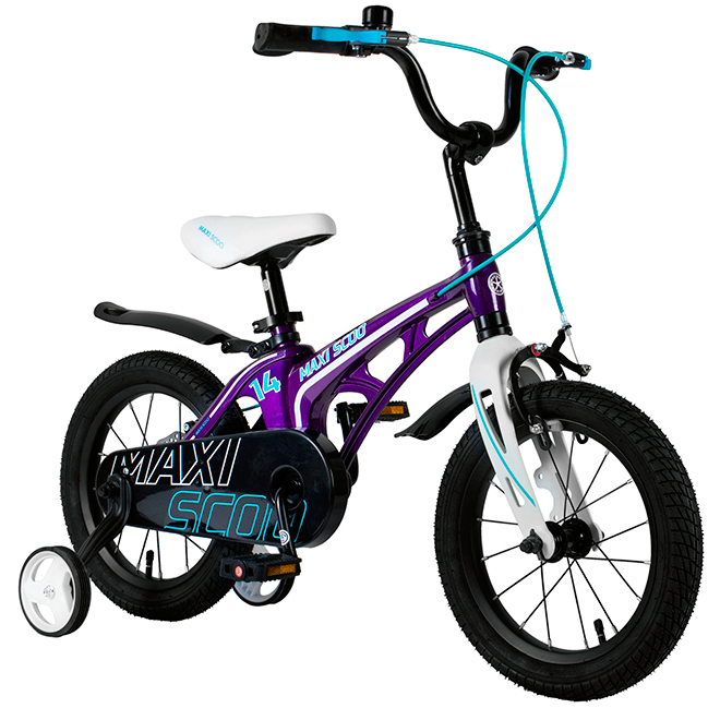 Велосипед детский Maxiscoo Cosmic стандарт плюс 14 дюймов фиолетовый - фото 2